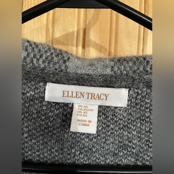 Long gray cardigan. Brand Ellen Tracy. Womens Size XS. - Picture 2 of 6